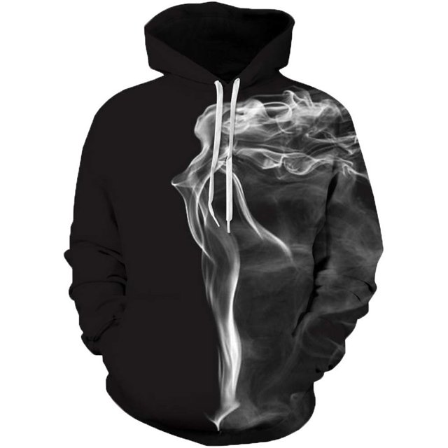Men's Novelty Hoodie Long Sleeves Cool Sweatshirt Pullover White Flame