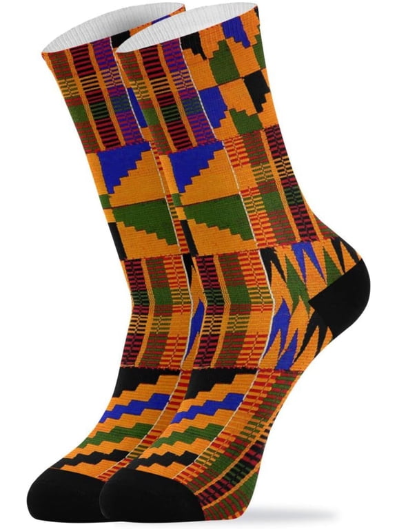 Men's Novelty Pattern Crew Socks Calf Length Athletic Socks for Men