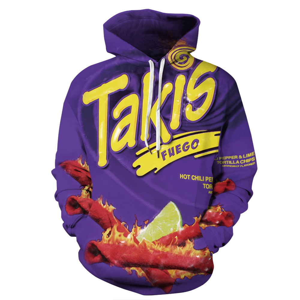 Men's Novelty Snack Hoodie 3D Print Pullover Unisex Casual Sweatshirt ...