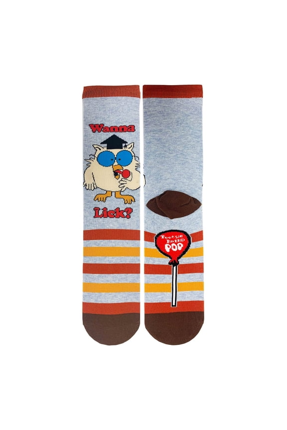 Mens Novelty Tootsie Roll Crew Socks, Crazy Funny Saying Cotton Dress Socks Gift - Wanna Lick