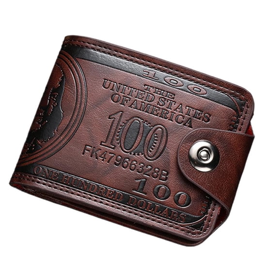 Men's Novelty US 100 Dollar Wallet Bill Money Billfold Safe Purse With Magnetic Buckle