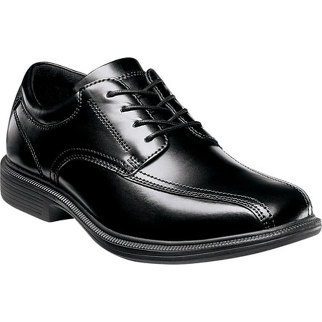 nunn bush men's bartole street bicycle toe oxford lace up with kore slip resistant comfort technology, black, 10 wide us