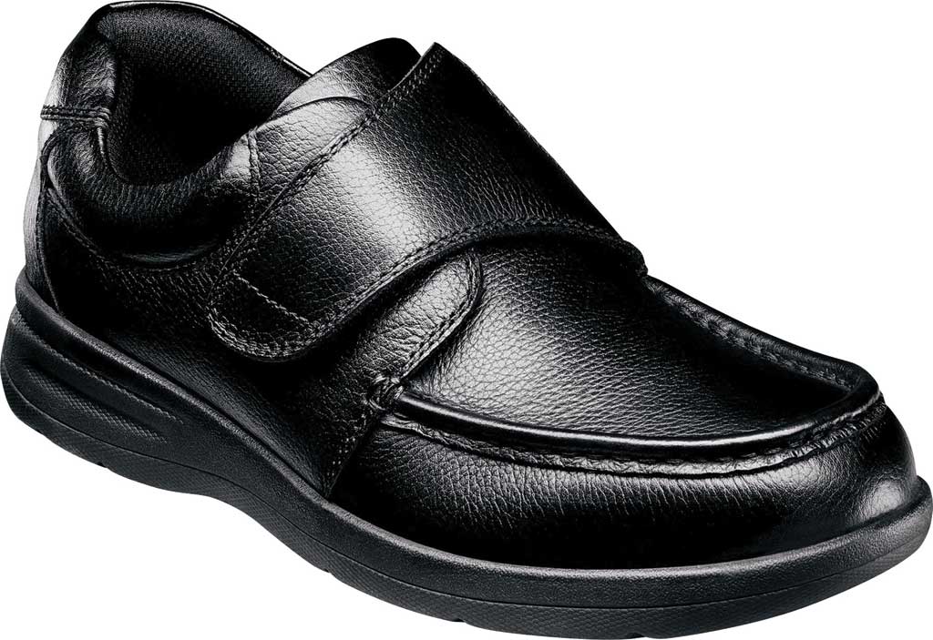 Men's Nunn Bush Cam Moc Toe Hook and Loop Slip On Shoe Black Tumbled 9.5 XW - image 1 of 6