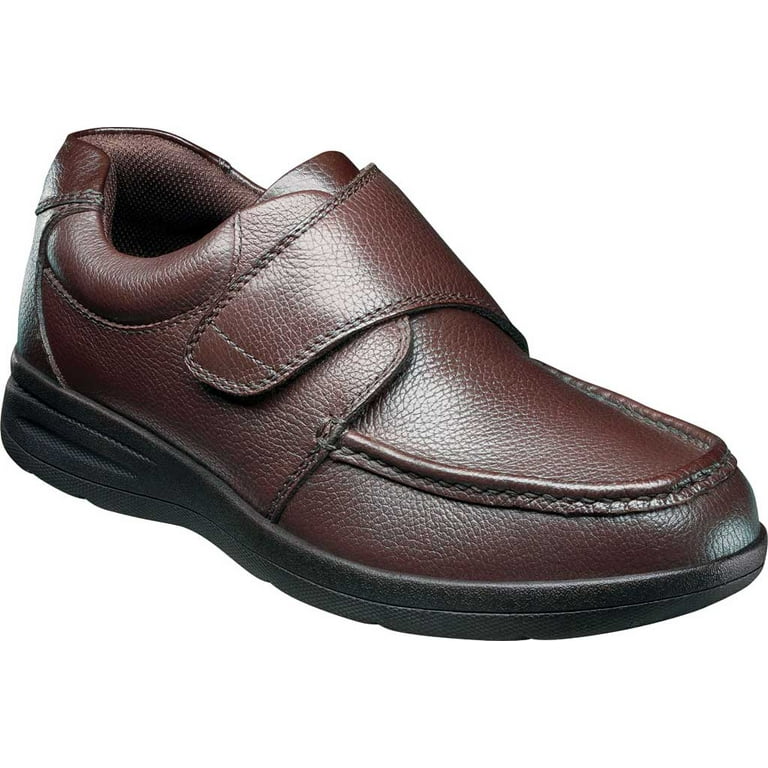 Men s Nunn Bush Cam Moc Toe Hook and Loop Slip On Shoe Brown