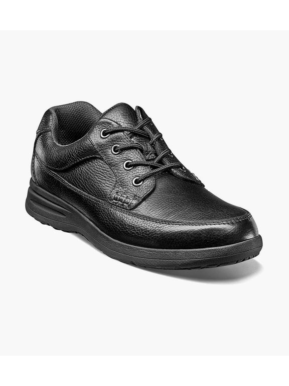 Cam Men's Moc Toe Oxford, Black Tumbled, 9.5