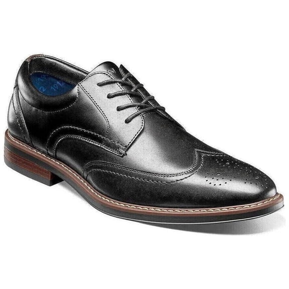 Men's Nunn Bush Centro Flex Wingtip Oxford Party Shoes Black 84983-001
