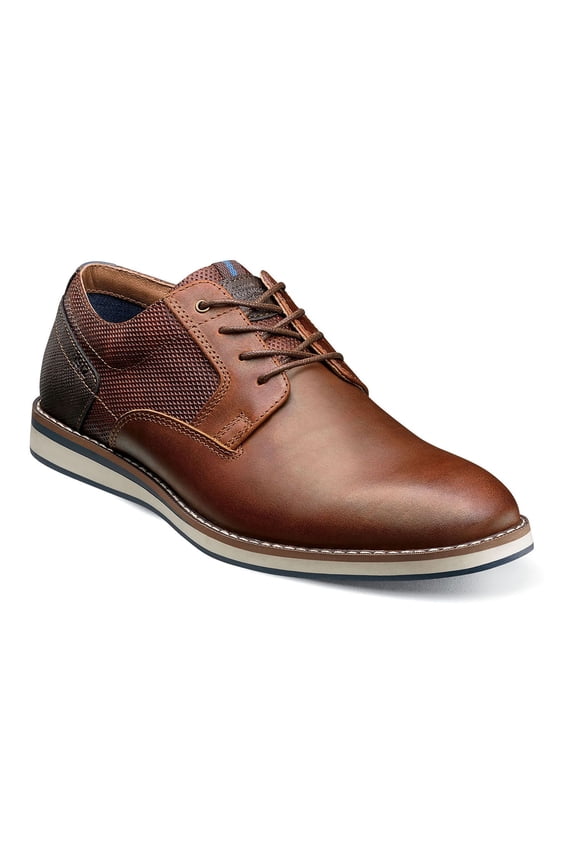 Men's Nunn Bush Circuit Plain Toe Oxford Walking Shoes Brandy 84889-226