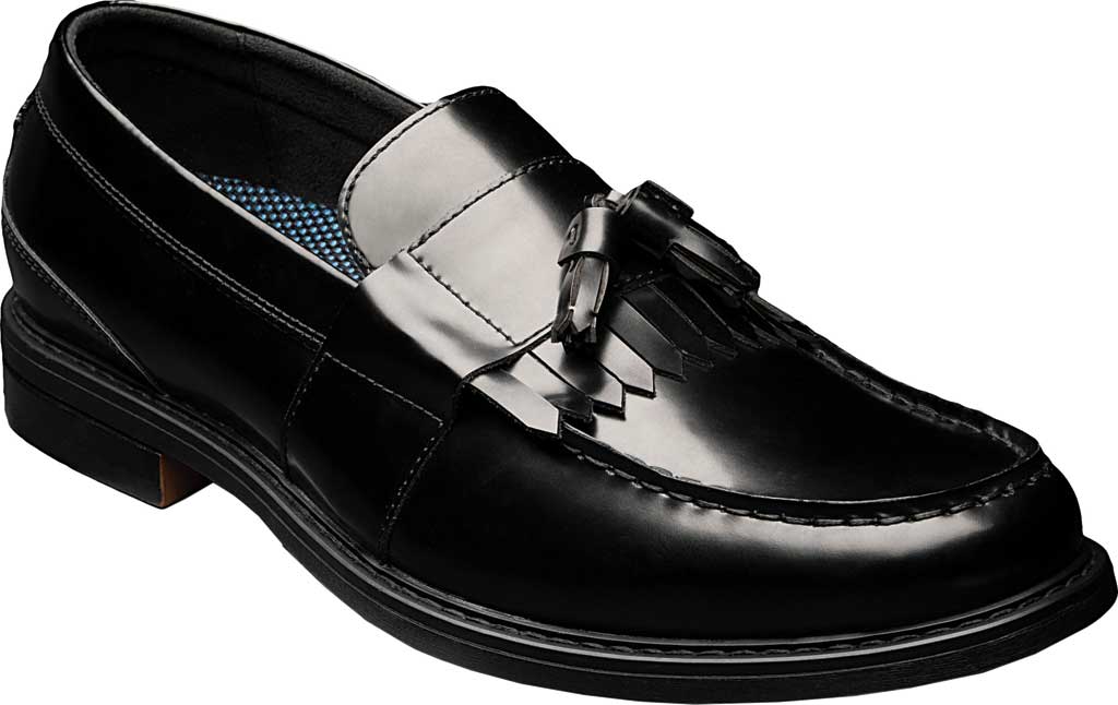 Men's Nunn Bush Keaton Moc Toe Kiltie Tassel Slip On II Black Polished Leather 9.5 W - image 1 of 6