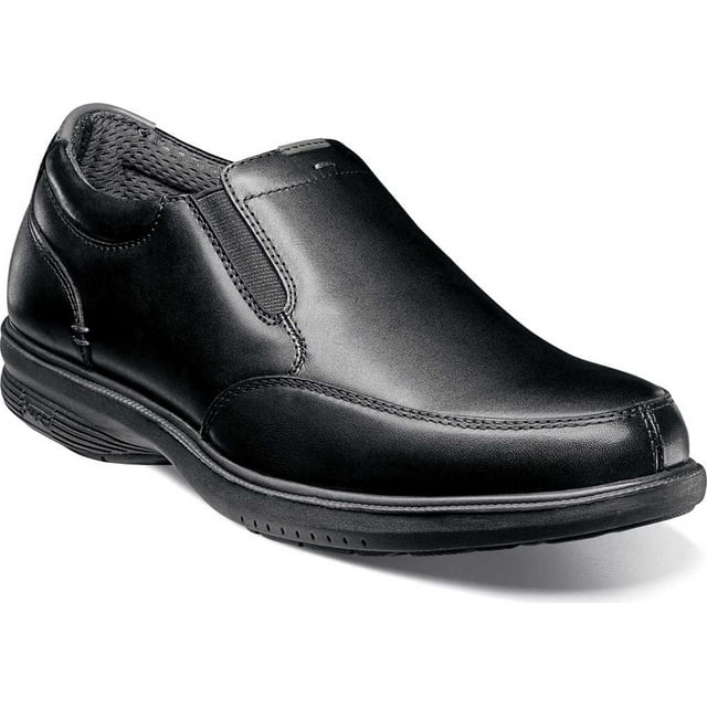 Men's Nunn Bush Myles St. Moc Toe Slip On Black Leather 9.5 W