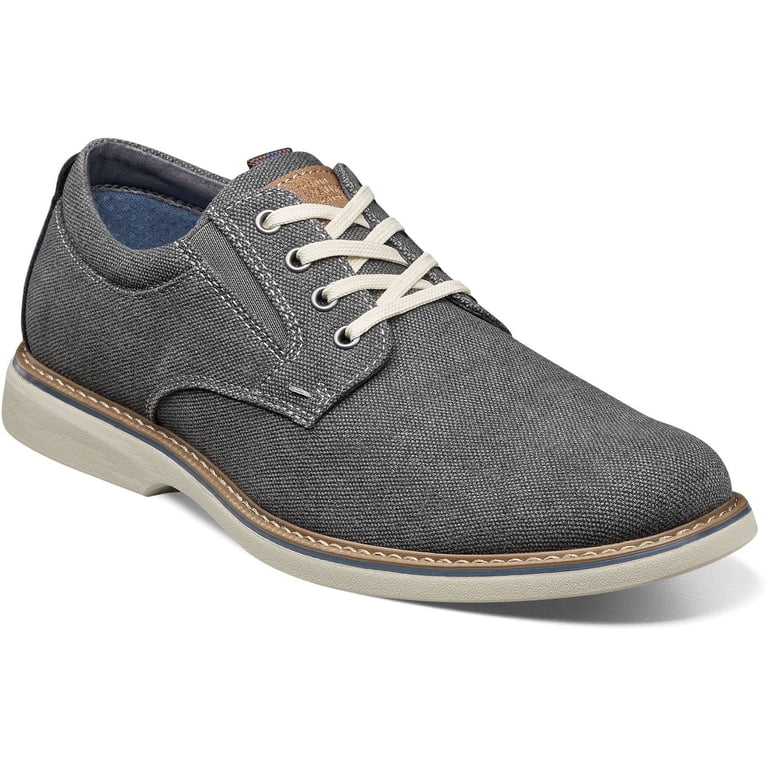 Men's Nunn Bush Otto Canvas Plain Toe Oxford Shoes Dressy Gunmetal 85015-025