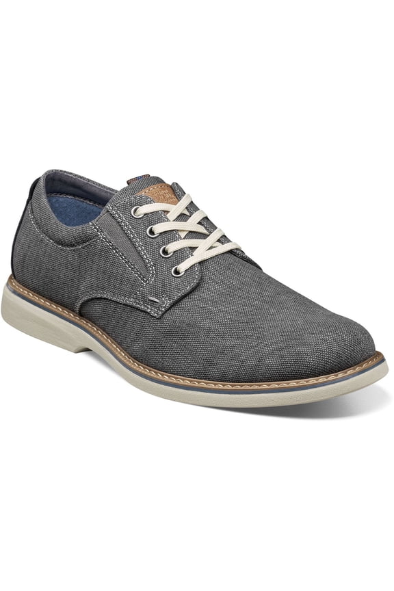 Men's Nunn Bush Otto Canvas Plain Toe Oxford Shoes Dressy Gunmetal 85015-025