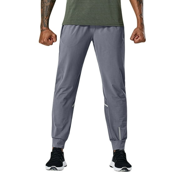 Men's Nylon Breathable Casual Sports Pants Athletic Joggers Tapered Pants Lightweight Gym Pants with Pockets