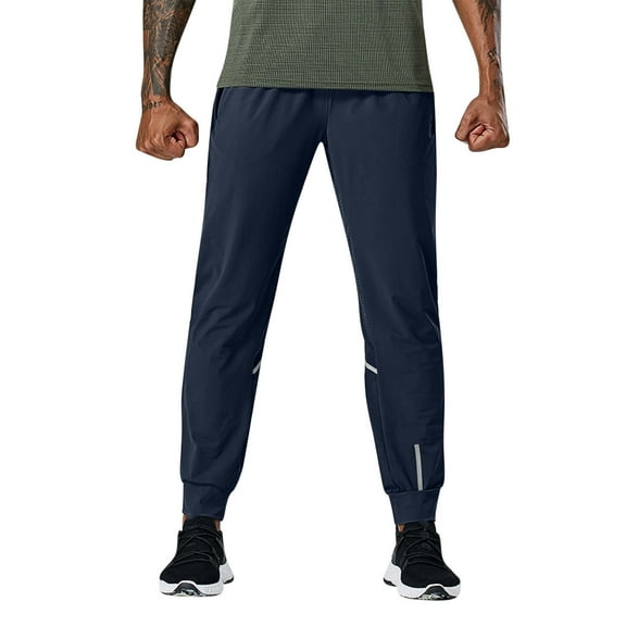 Men's Nylon Breathable Casual Sports Pants Athletic Joggers Tapered Pants Lightweight Gym Pants with Pockets