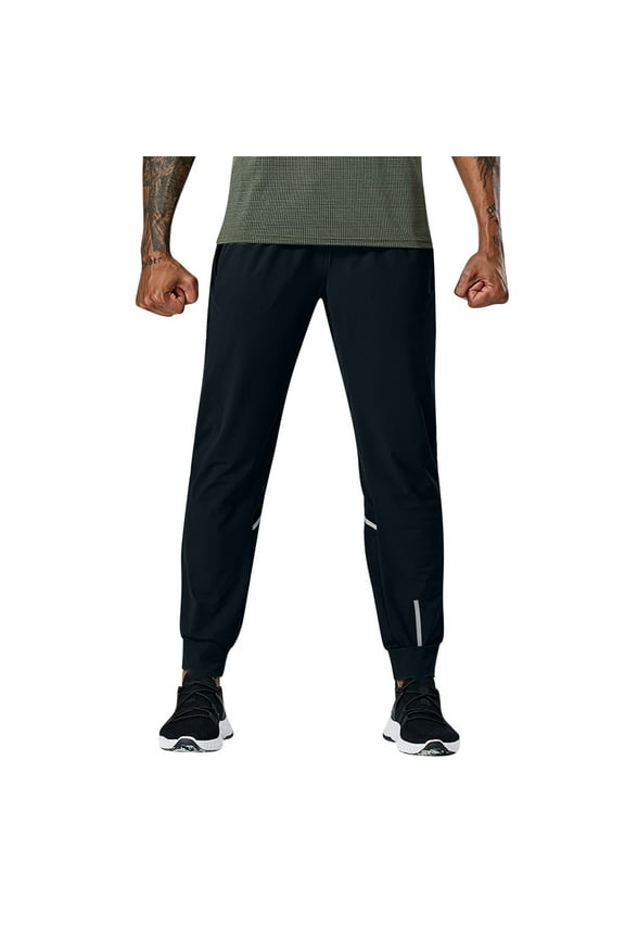Men's Nylon Breathable Casual Sports Pants Athletic Joggers Tapered Pants Lightweight Gym Pants with Pockets
