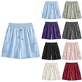 thumbnail image 1 of Men's Nylon Breathable Quick Dry Shorts, Elastic Drawstring Waist Deep Side Pockets Loose Solid Thin Fabric, Multi Occasion Casual Shorts for Beach Travel Daily | TruHer,Gray L, 1 of 8