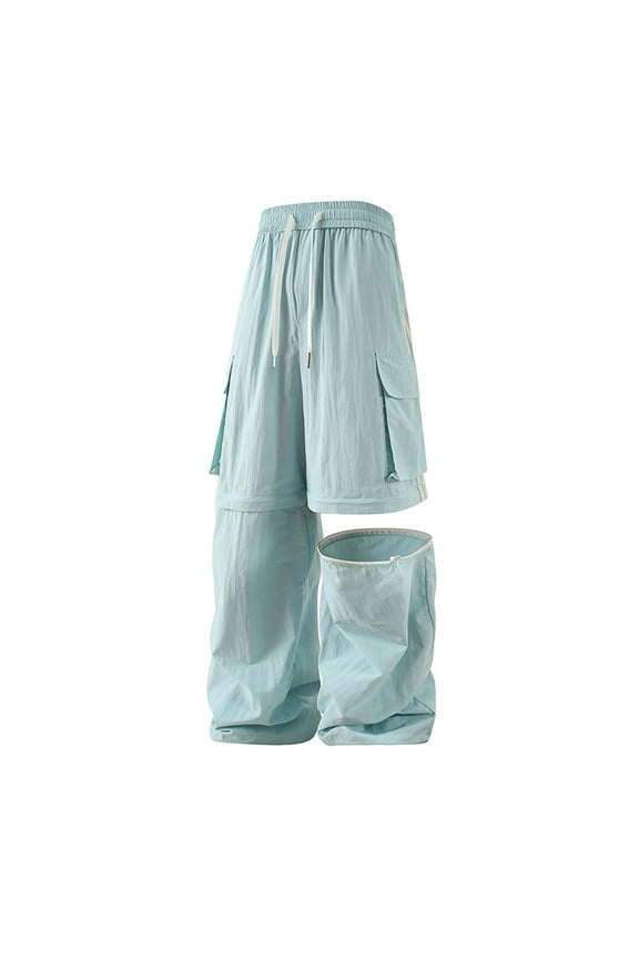 Men's Nylon Cargo Pants for Hiking Outdoor Sports with Detachable Design -Pocket Utility Pants Lightweight Durable Comfortable