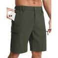 thumbnail image 1 of Men's Nylon Golf Shorts 7 Inch Inseam Stretchy Waterproof with Zipper Pockets and Expandable Waistband for Travel Hiking Casual Business Big and Tall Size S-3XL Army Green, 1 of 5