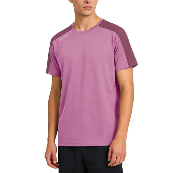 Men’s Nylon Mesh Short Sleeve Crew Neck T-Shirt - Workout Gym Active Athletic Tee (Big & Tall Available) Size M-8XL Pink