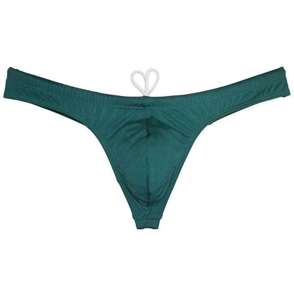 Men's Nylon Micro Bikini Briefs Breathable Checkered Spandex Underwear with Pouch Sensual Lingerie Tangas Black L