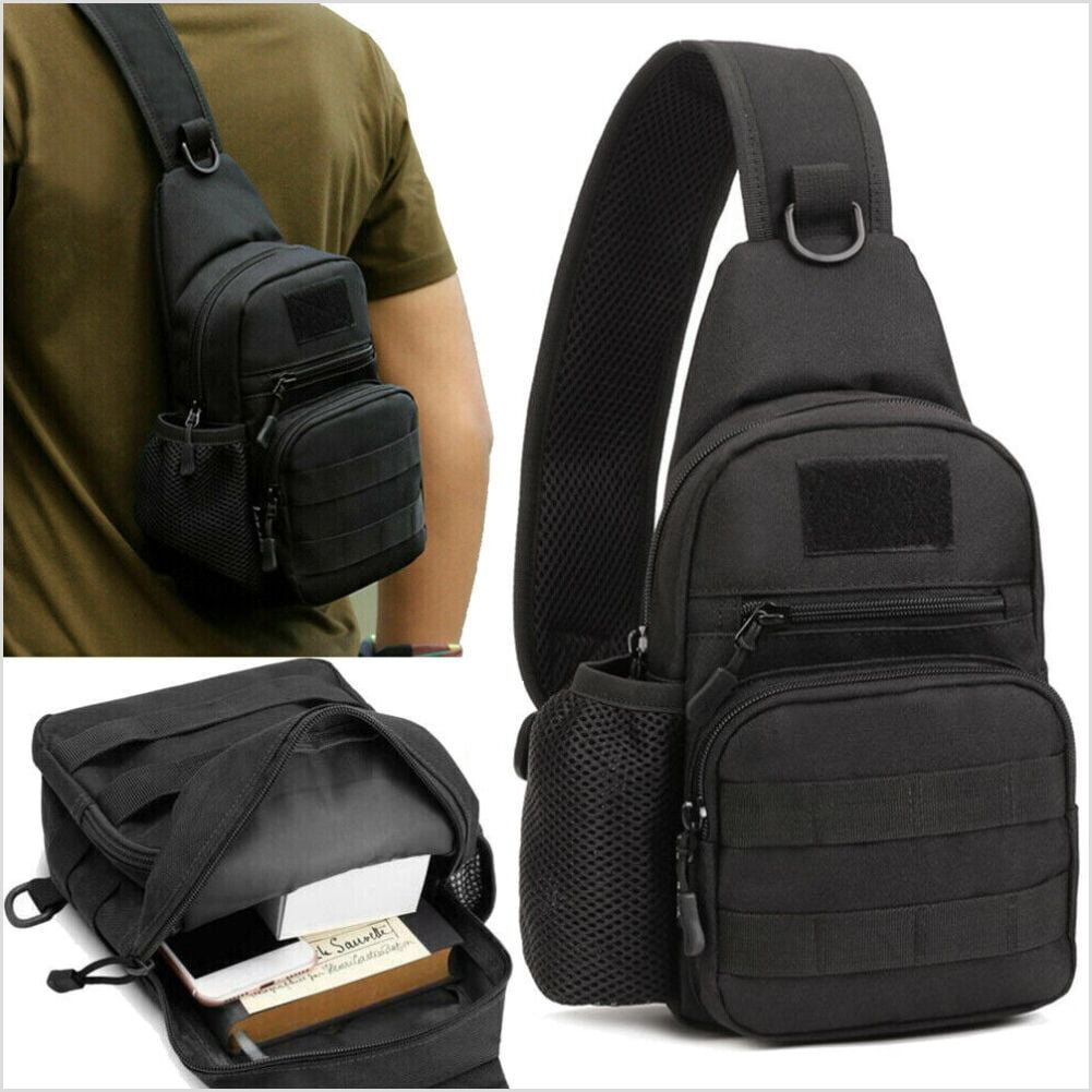 Men's Nylon Shoulder Bag Chest Pack Tactical Sling Waterproof Backpack