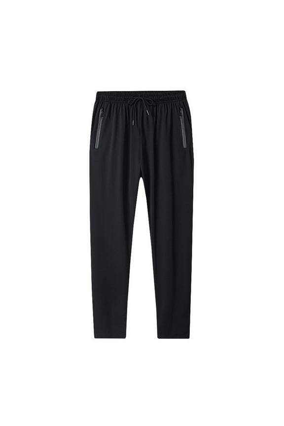 Men's Nylon Solid Training Pants - Loose Fit Ninth Length Leggings - Fitness/Running/All Seasons