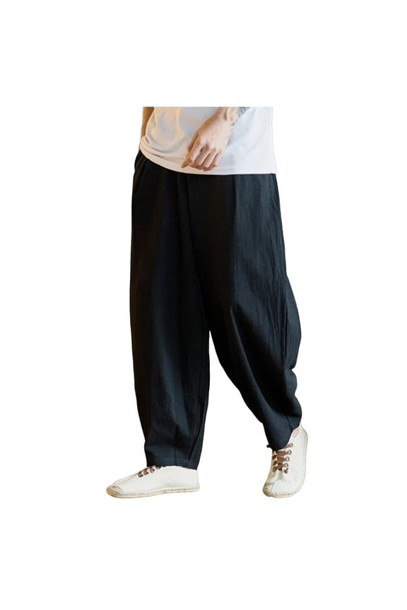 Men's Nylon Spandex Patchwork Sports Pants - Adjustable Waist, Standard Fit - Day Activities - Sizes L-XXXXXL