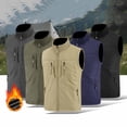 thumbnail image 1 of Men's Nylon Vest Sleeveless Workwear Waistcoat Both Sides Worn Reversible Design Stand Collar Multiple Pockets Outdoor Hiking Casual Daily Travel Camping | Zenithor,Blue XL, 1 of 7