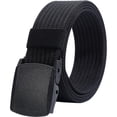 thumbnail image 1 of Men's Nylon Web Belt with YKK Plastic Buckle - Breathable and Durable Waist Strap for Work, Outdoor Sports and More - Adjustable up to 46in (53"L x 1.5"W) - Black, 1 of 6