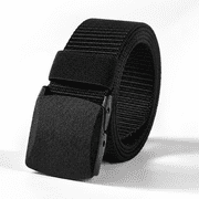 Mens Nylon Webbing Belt, Adjustable Tactical Canvas Web Belt with Plastic Buckle, Casual Outdoor Military Style Belt for Jeans Pants