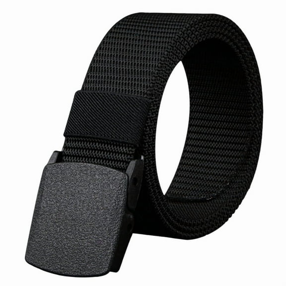 Men's Nylon Work Belts - Breathable Webbing Canvas Belt with Plastic Buckle, Easy Trim