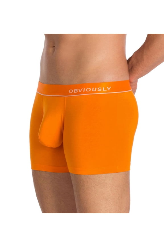 Men's Obviously A00-1A PrimeMan AnatoMAX 3 Inch Boxer Brief (Orange XL)