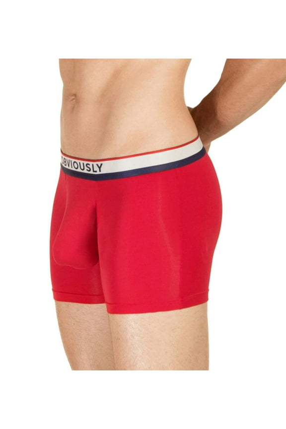Men's Obviously A00-1D PrimeMan AnatoMAX 3 Inch Boxer Brief (Red XL)