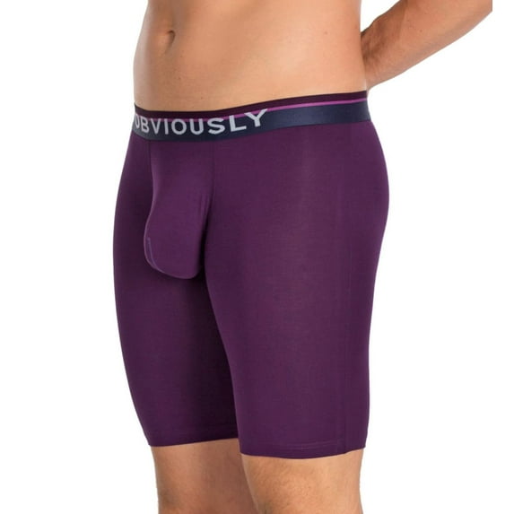 Men's Obviously A01-1A PrimeMan AnatoMAX 9 Inch Boxer Brief (Purple L)