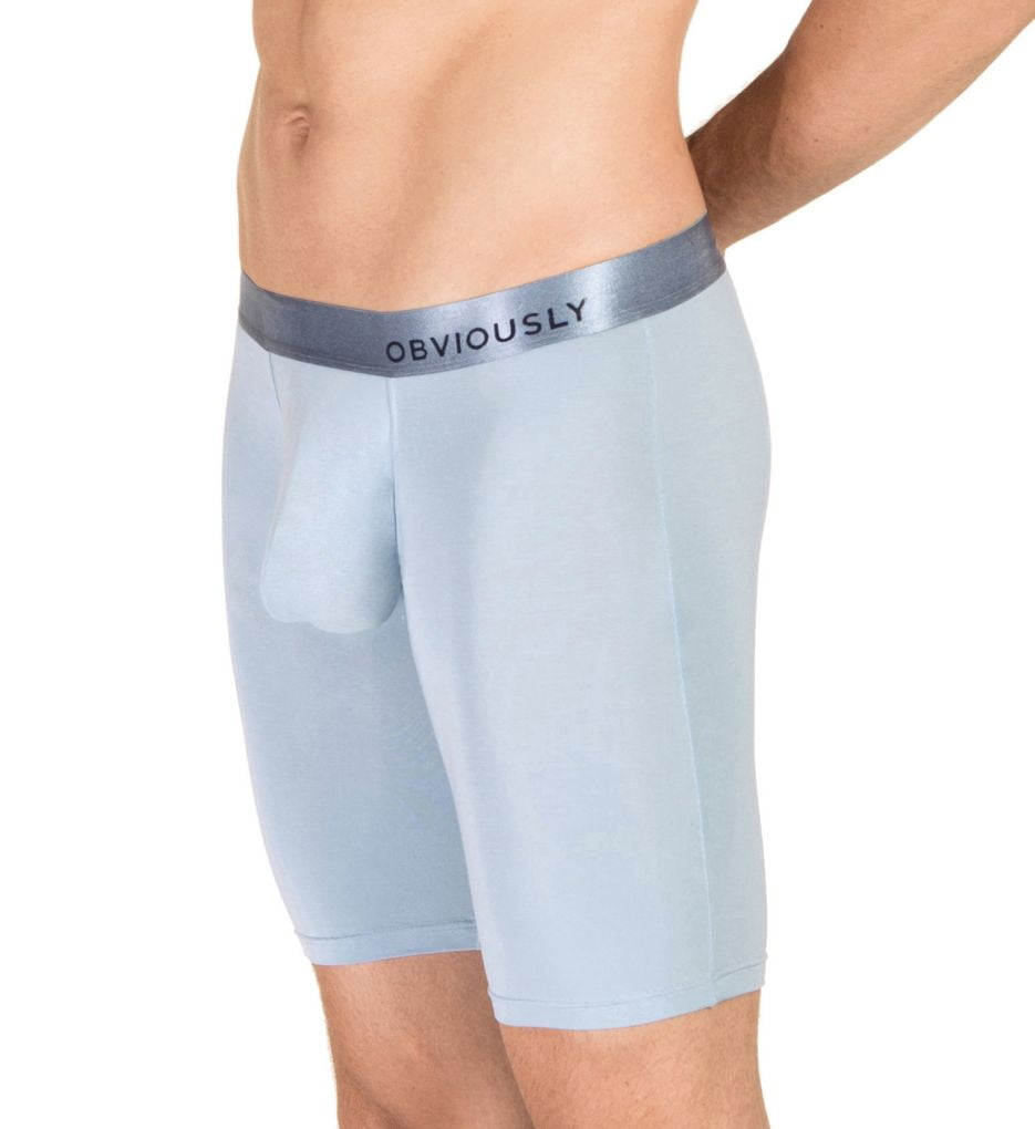 Men's Obviously A01-1E PrimeMan AnatoMAX 9 Inch Boxer Brief (Ice Blue S) 