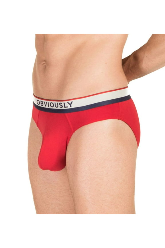 Men's Obviously A02-1D PrimeMan AnatoMAX Brief (Red S)