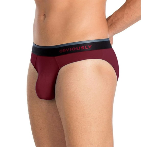 Men's Obviously A04 PrimeMan AnatoMAX Hipster Brief (Maroon S)