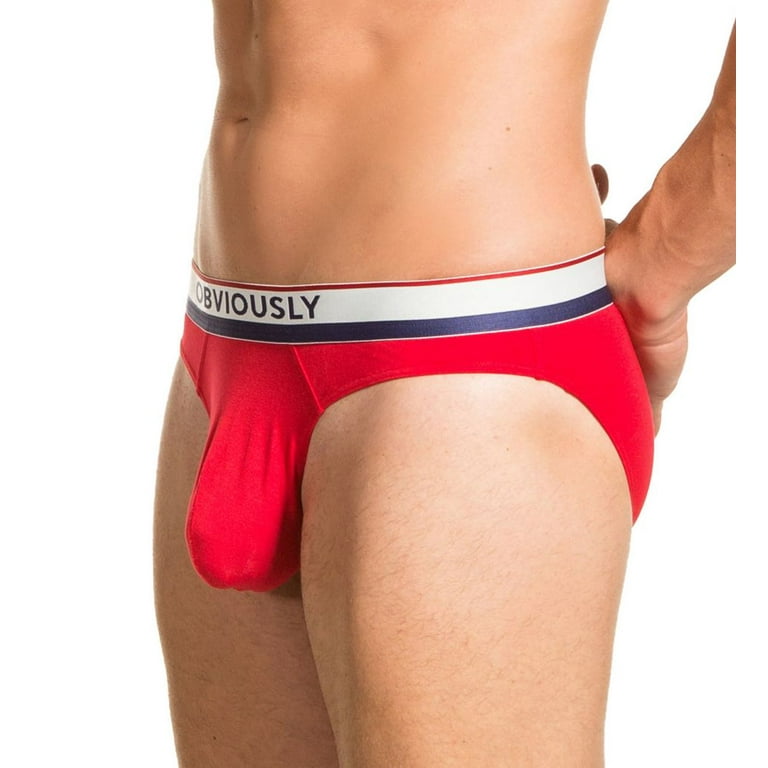 Men's Obviously A04 PrimeMan AnatoMAX Hipster Brief (Red XL)