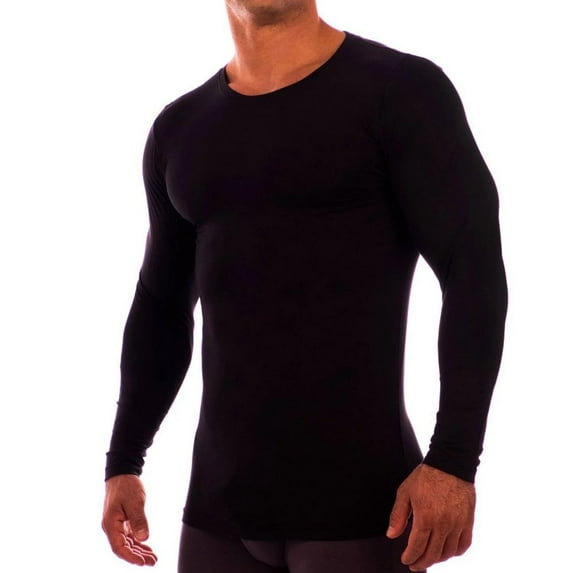 Men's Obviously Y43512 Crew Neck Long Sleeve Undershirt (Black S)