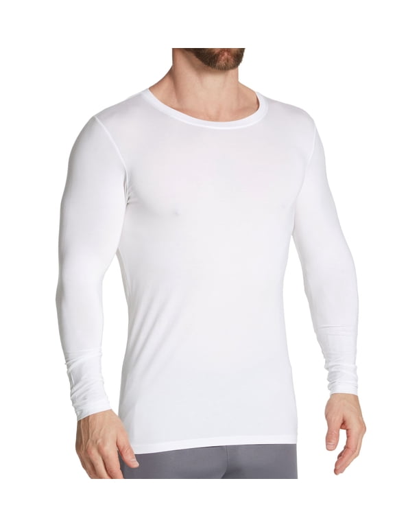 Men's Obviously Y43512 Crew Neck Long Sleeve Undershirt (White S)