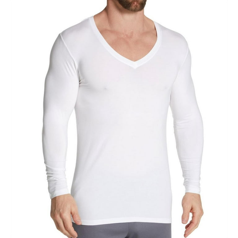 deep v long sleeve shirt