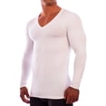 thumbnail image 1 of Men's Obviously Y43712 Deep V Neck Long Sleeve Undershirt (White S), 1 of 1
