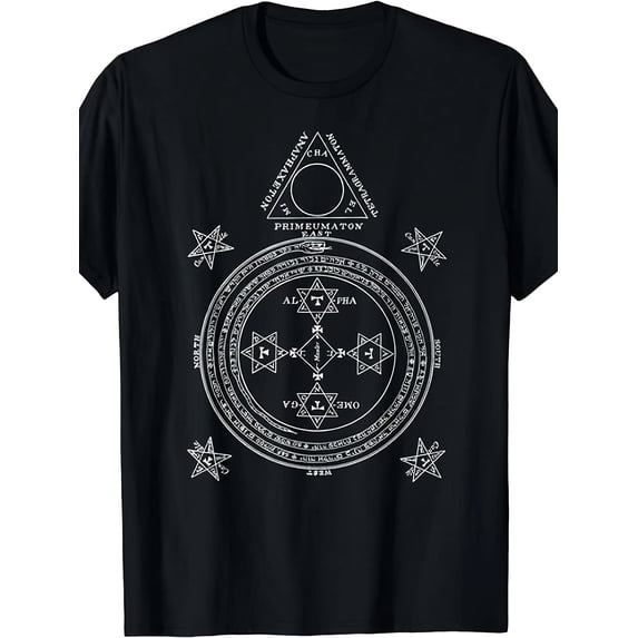 Men's Occult Esoteric Magic Circle Graphic T-Shirt