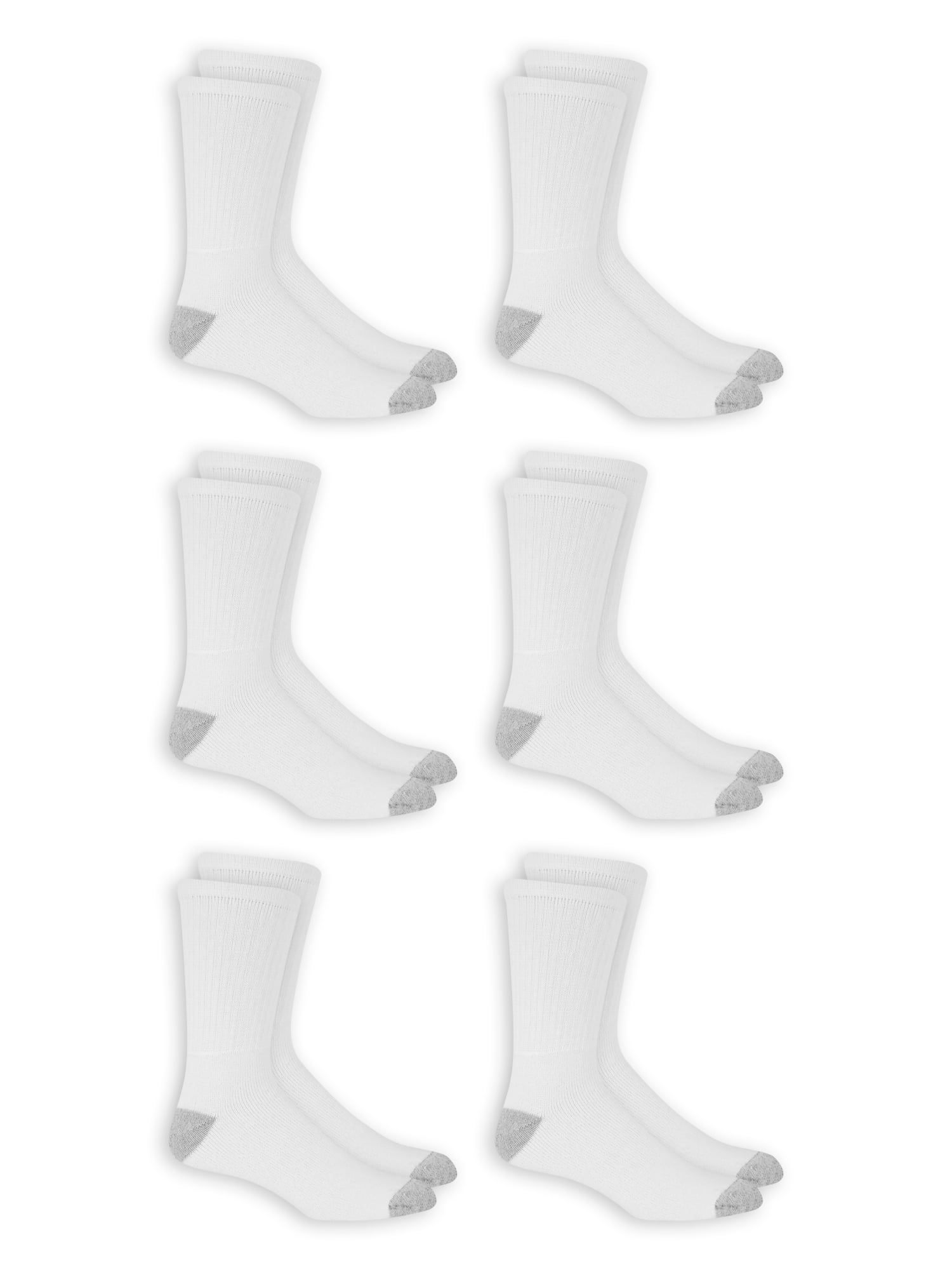 Men's Odor Resistant Crew Socks 6 Pack