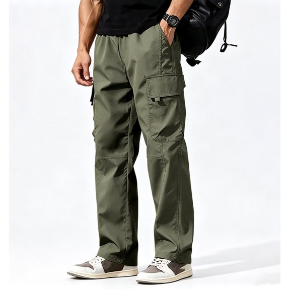 Men's Office Outdoor Hybrid Pants Soft Twill Stretch Lightweight Multi Functional Pockets S-XL