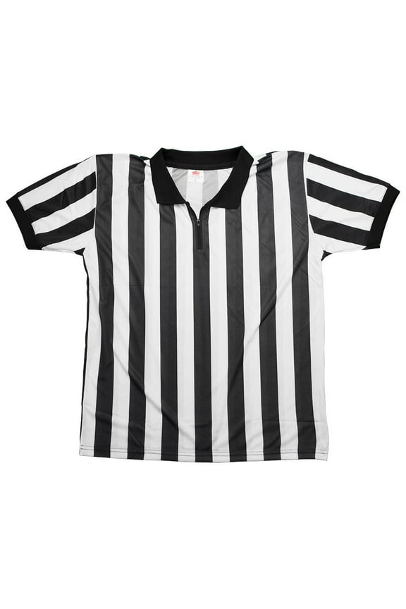Men's Official Striped Referee/Umpire Jersey, XL