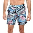 thumbnail image 1 of Men's Oh Snap! Exploded Comic Print Swim Shorts Built-In Brief Hand Pockets Trunks, 1 of 2