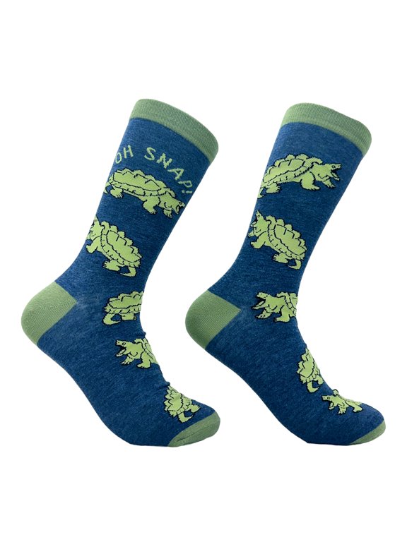 Men's Oh Snap Socks Funny Snapping Turtle Novelty Joke Footwear