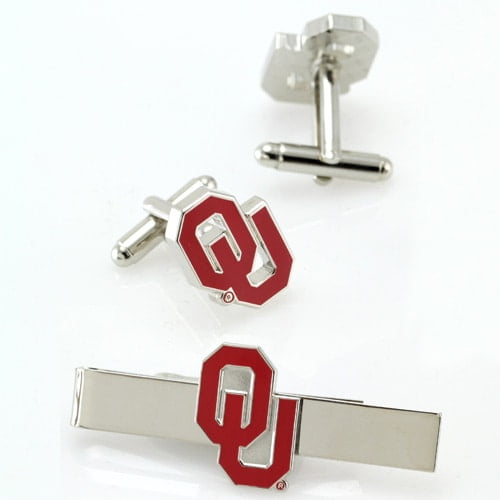 Men's Oklahoma University Cufflinks and Tie Bar Gift Set