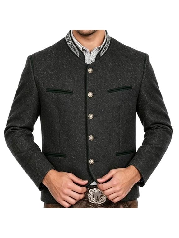 Men's Oktoberfest Bavarian Jacket Traditional Casual Outerwear for Fall Festivals German Style