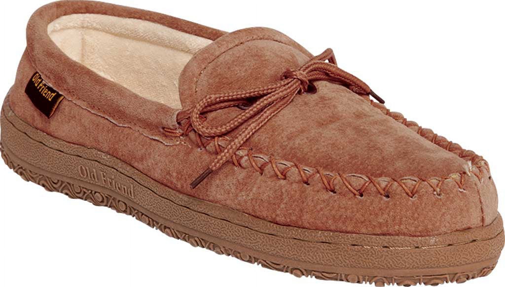Men's Old Friend Terry Cloth Moccasin Slipper Chestnut II Suede 9 M - image 1 of 2